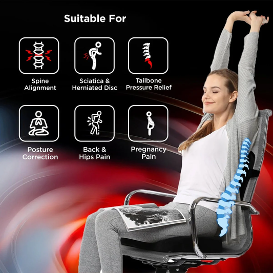 Floate™ - Ergonomic Seat Cushion - Tailbone & Lower-Back Relief